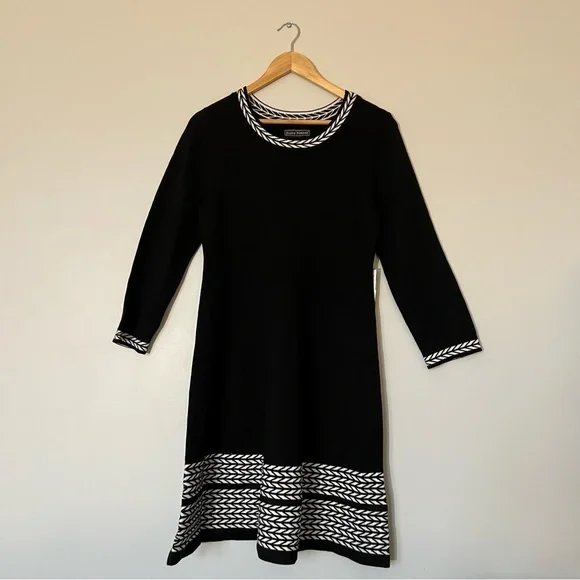 Printed-Trim Sweater Dress - Picture 7 of 12